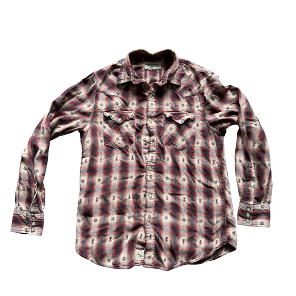 Ralph Lauren Denim Supply Western Shirt Mens Medium Multicolor Pearl Snap Aztec - Picture 1 of 5